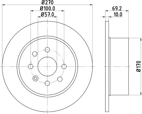 HELLA 8DD 355 104-661 - Тормозной диск abcparts.ee