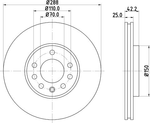 HELLA 8DD 355 104-681 - Тормозной диск abcparts.ee