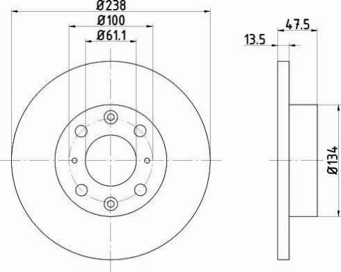 HELLA 8DD 355 104-031 - Тормозной диск abcparts.ee