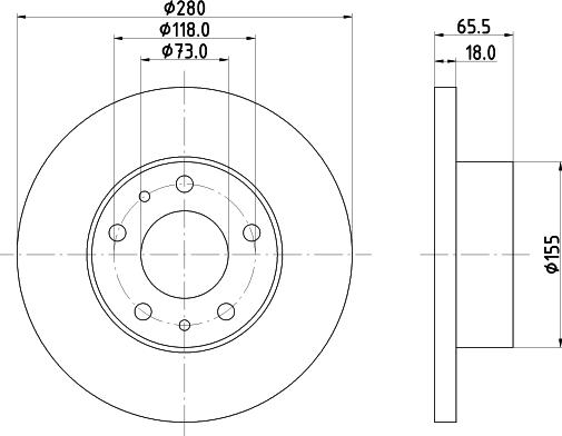 HELLA 8DD 355 104-391 - Тормозной диск abcparts.ee