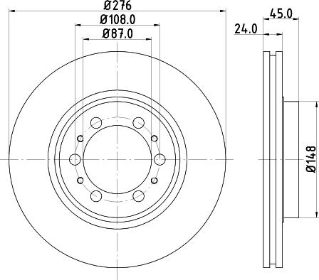 HELLA 8DD 355 105-131 - Тормозной диск abcparts.ee