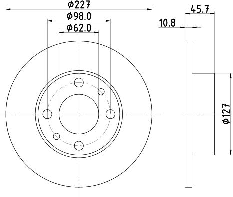 HELLA 8DD 355 100-361 - Тормозной диск abcparts.ee