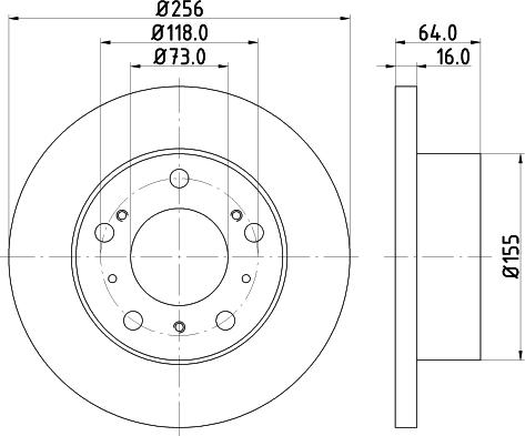 HELLA 8DD 355 101-121 - Тормозной диск abcparts.ee