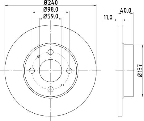 HELLA 8DD 355 103-151 - Тормозной диск abcparts.ee