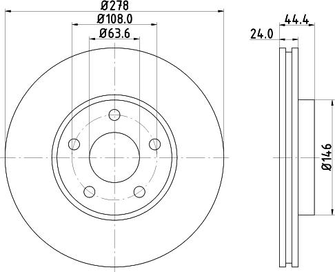 HELLA 8DD 355 110-282 - Тормозной диск abcparts.ee