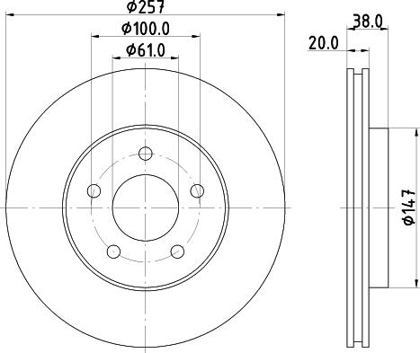 HELLA 8DD 355 113-351 - Тормозной диск abcparts.ee