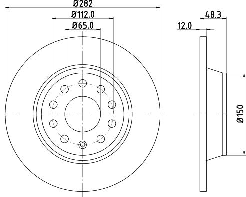 HELLA 8DD 355 124-281 - Тормозной диск abcparts.ee