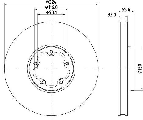 HELLA 8DD 355 135-111 - Тормозной диск abcparts.ee