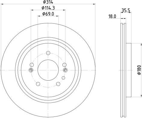 HELLA 8DD 355 135-221 - Тормозной диск abcparts.ee
