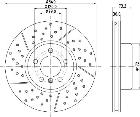 HELLA 8DD 355 133-551 - Тормозной диск abcparts.ee