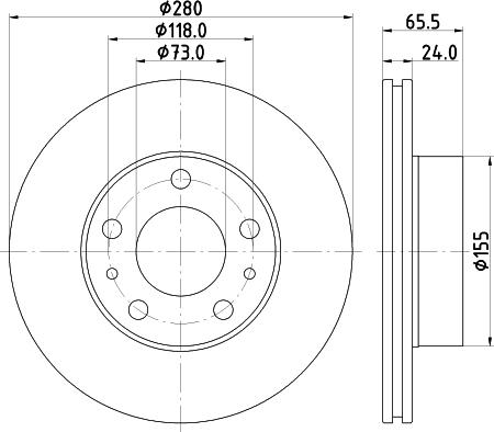 HELLA 8DD 355 132-141 - Тормозной диск abcparts.ee