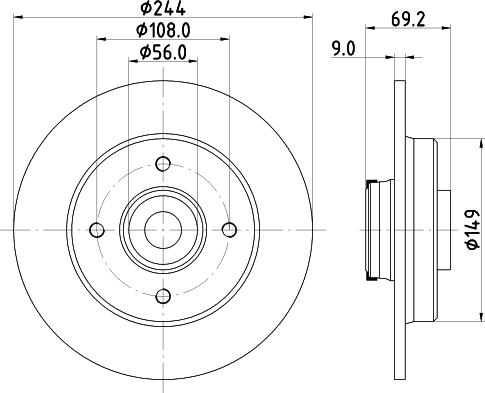 HELLA 8DD 355 132-161 - Тормозной диск abcparts.ee