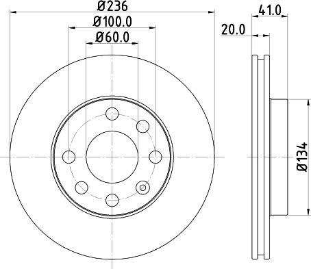 HELLA 8DD 355 129-881 - Тормозной диск abcparts.ee