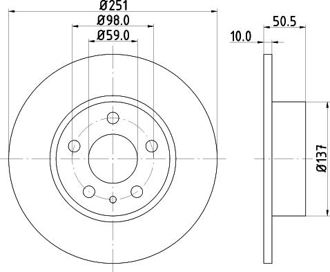 HELLA 8DD 355 124-981 - Тормозной диск abcparts.ee