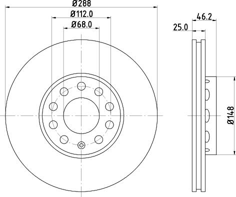 HELLA 8DD 355 124-971 - Тормозной диск abcparts.ee