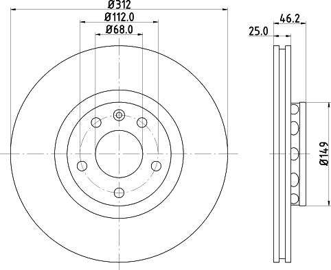 HELLA 8DD 355 124-131 - Тормозной диск abcparts.ee