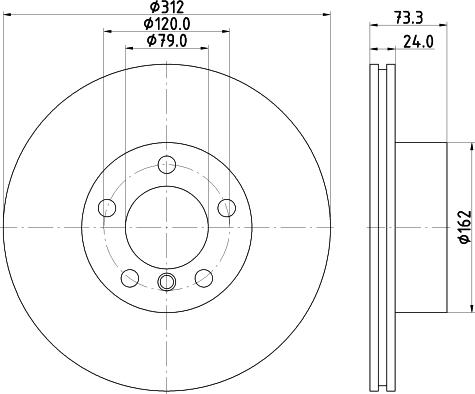HELLA 8DD 355 125-461 - Тормозной диск abcparts.ee