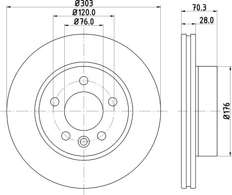 HELLA 8DD 355 125-561 - Тормозной диск abcparts.ee