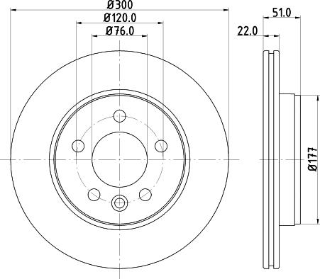 HELLA 8DD 355 125-571 - Тормозной диск abcparts.ee