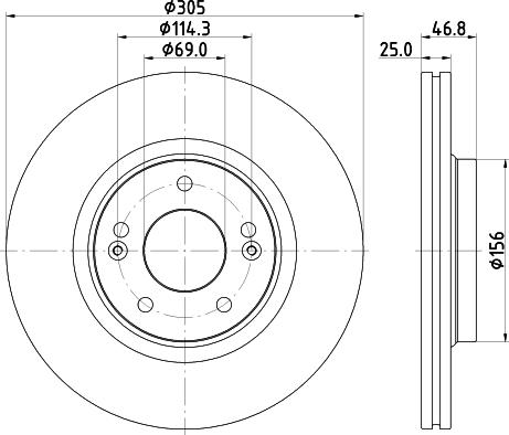 HELLA 8DD 355 126-541 - Тормозной диск abcparts.ee