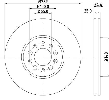 HELLA 8DD 355 123-591 - Тормозной диск abcparts.ee