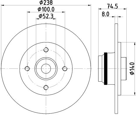 HELLA 8DD 355 123-351 - Тормозной диск abcparts.ee