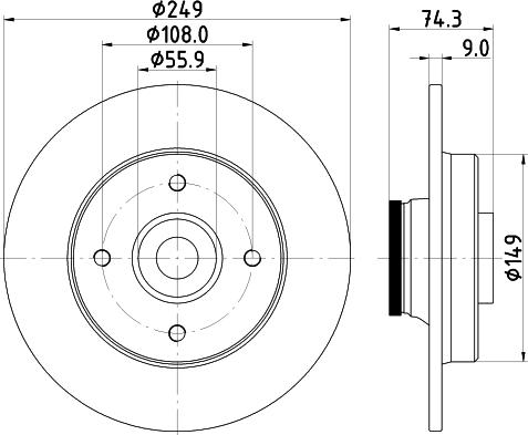 HELLA 8DD 355 123-301 - Тормозной диск abcparts.ee