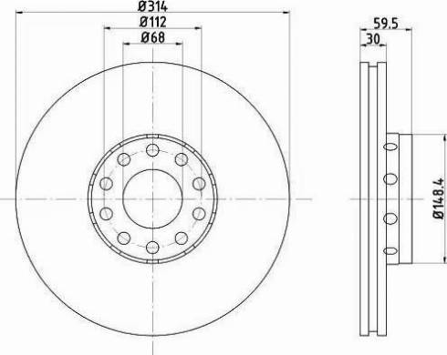 HELLA 8DD 355 104-351 - Тормозной диск abcparts.ee