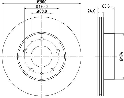 HELLA 8DD 355 127-821 - Тормозной диск abcparts.ee