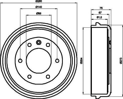 HELLA 8DT 355 300-041 - Тормозной барабан abcparts.ee