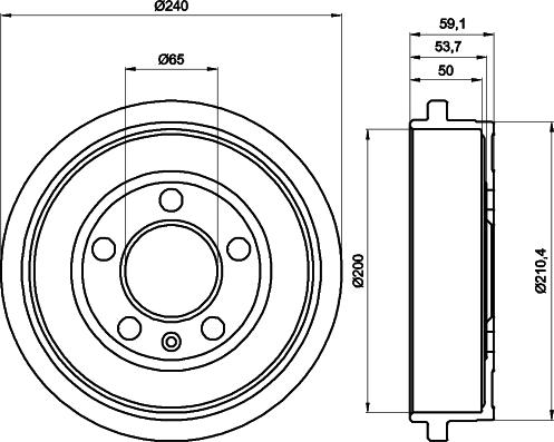 HELLA 8DT 355 300-371 - Тормозной барабан abcparts.ee