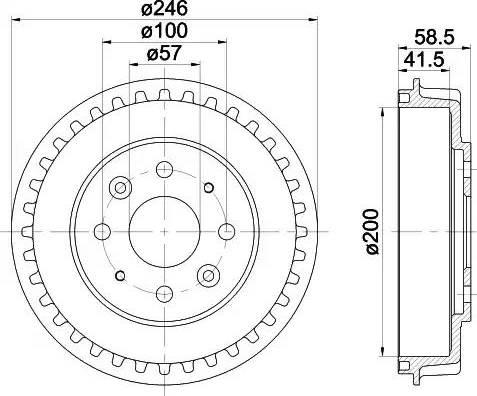 HELLA 8DT 355 300-781 - Тормозной барабан abcparts.ee