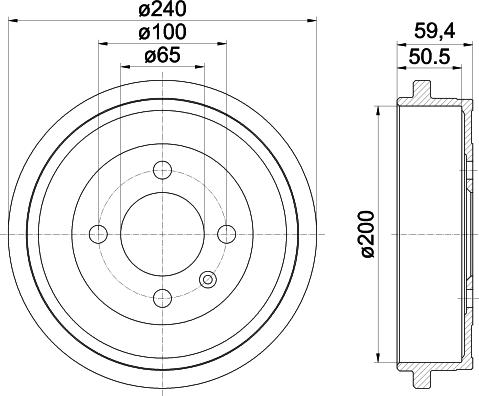 HELLA 8DT 355 301-571 - Тормозной барабан abcparts.ee