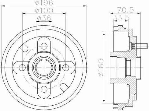 HELLA 8DT 355 301-081 - Тормозной барабан abcparts.ee