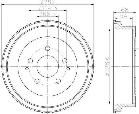 HELLA 8DT 355 301-131 - Тормозной барабан abcparts.ee