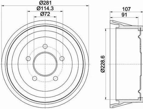 HELLA 8DT 355 301-771 - Тормозной барабан abcparts.ee