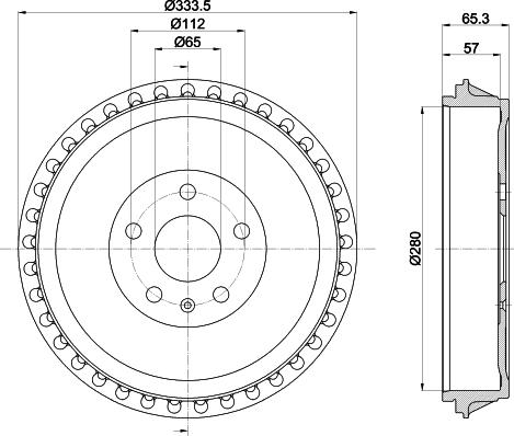 HELLA 8DT 355 303-491 - Тормозной барабан abcparts.ee