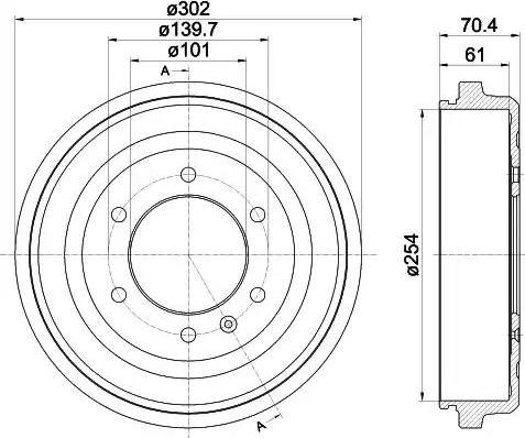 HELLA 8DT 355 302-991 - Тормозной барабан abcparts.ee