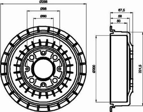 HELLA 8DT 355 302-271 - Тормозной барабан abcparts.ee