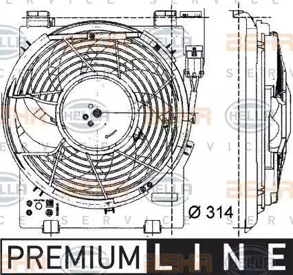 HELLA 8EW 009 157-451 - Вентилятор, конденсатор кондиционера abcparts.ee