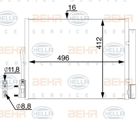 HELLA 8FC 351 005-454 - Конденсатор кондиционера abcparts.ee