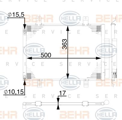 HELLA 8FC 351 008-674 - Конденсатор кондиционера abcparts.ee