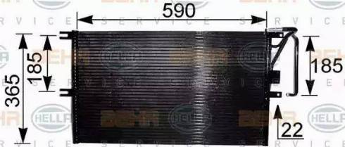 HELLA 8FC 351 037-621 - Конденсатор кондиционера abcparts.ee