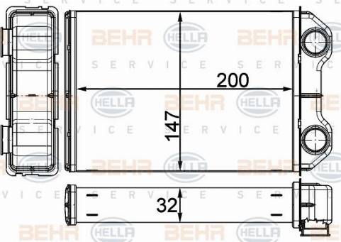 HELLA 8FH 351 511-614 - Теплообменник, отопление салона abcparts.ee