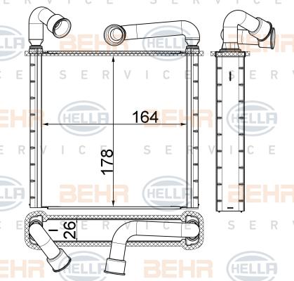 HELLA 8FH 351 511-634 - Теплообменник, отопление салона abcparts.ee