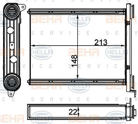 HELLA 8FH 351 511-704 - Теплообменник, отопление салона abcparts.ee