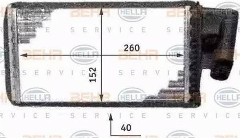 HELLA 8FH 351 311-701 - Теплообменник, отопление салона abcparts.ee