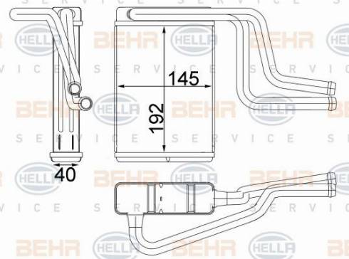 HELLA 8FH 351 313-164 - Теплообменник, отопление салона abcparts.ee