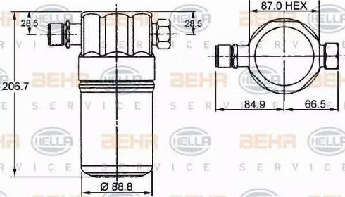 HELLA 8FT 351 192-041 - Осушитель, кондиционер abcparts.ee