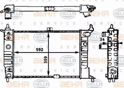 HELLA 8MK 376 715-314 - Радиатор, охлаждение двигателя abcparts.ee